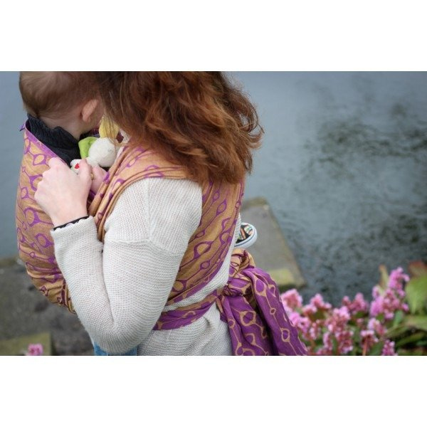 Chusta tkana Yaro Loops Purple Yellow Tencel Linen