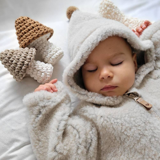 Zaffiro - Kurteczka Meri 100% wełna - Baranek 110/116 Beige 