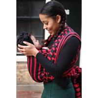 Chusta tkana Yaro Stripes Contra Black Red Wool Hemp