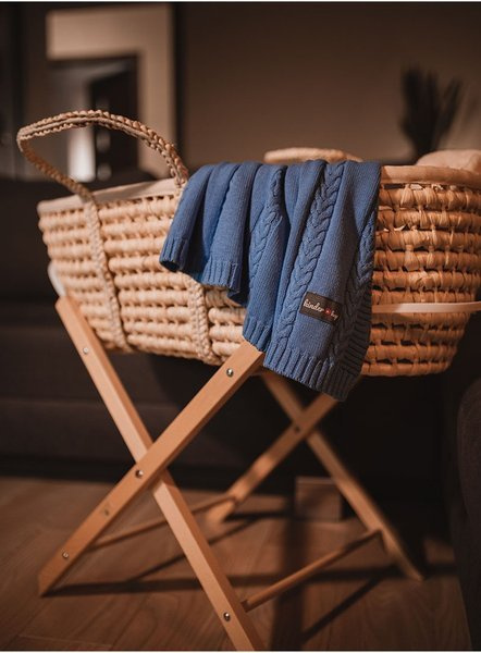 Kinder Hop knitted baby blanket - Blue, 90x65, 100% cotton