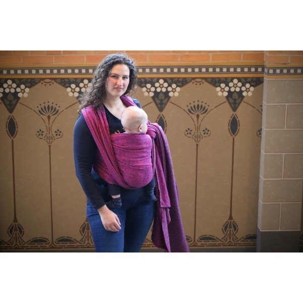 Chusta tkana Yaro Pussycat Duo Fuchsia Violet Turkis Tencel 