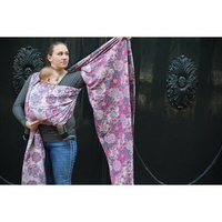 Chusta tkana Yaro  Fiori Duo Fuchsi Aqua-White Repreve