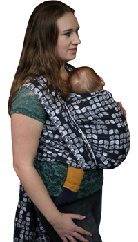Woven wrap Yaro Slings - Petals Ultra Black White Grey Tencel