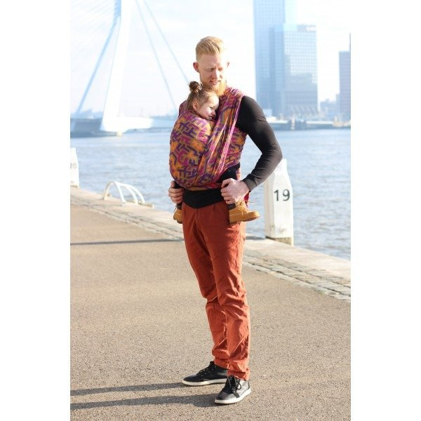 Chusta kółkowa Yaro Harlequin Ultra Violet Yellow Tencel