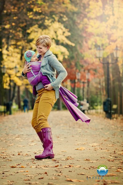 Chusta tkana Little Frog Ametyst