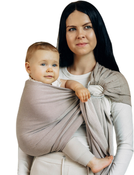Chusta kółkowa LennyLamb - Mała Jodełka Almond