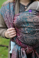 Chusta kółkowa Yaro Slings -  Ava Trinity Maroon Rainbow Choco High Wool