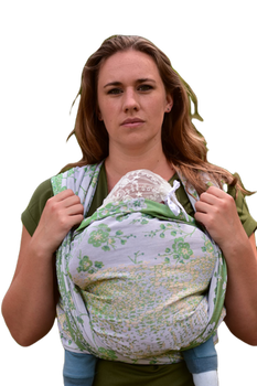Chusta kółkowa Yaro Slings - Flowersnake Trinity Yellow Green Tencel