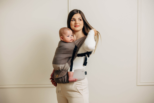 LennyLamb baby carrier - LennyLight - Little Herringbone Caffe Latte