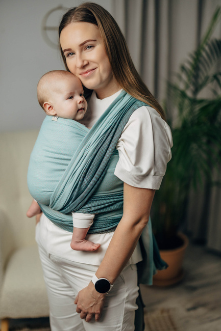 Chusta tkana LennyLamb - Mała Jodełka Baby Mint
