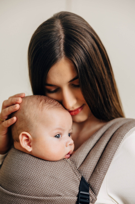 LennyLamb baby carrier - LennyLight - Little Herringbone Caffe Latte