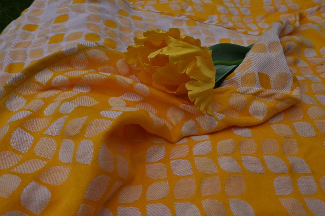 Chusta tkana Yaro Slings - Petals Duo Yellow White Seacell