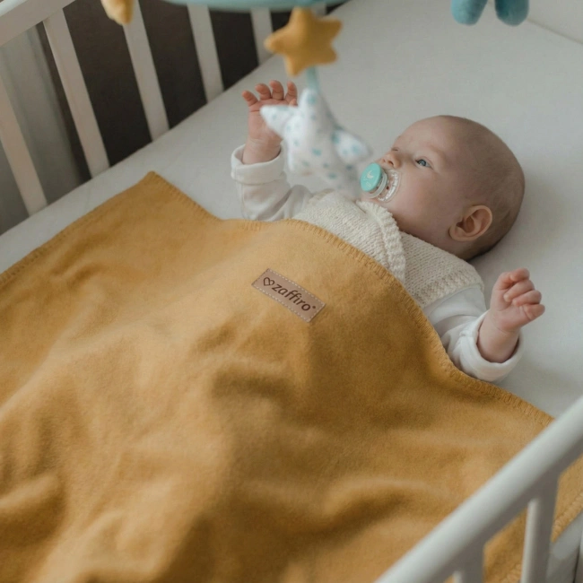 Zaffiro - Oslo Cotton Blanket 75x100, mustard