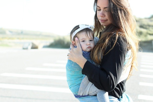 Chusta kółkowa Yaro Willow Aqua Grad Latte Wool