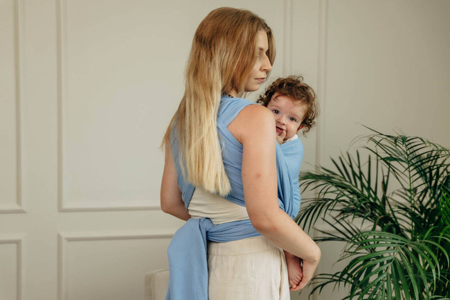 Chusta tkana LennyLamb - Mała Jodełka Skylight