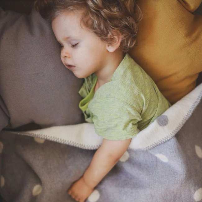 Zaffiro - Bari Cotton Blanket 75x100, grey dots