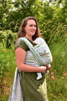 Chusta kółkowa Yaro Slings - Flowersnake Trinity Yellow Green Tencel