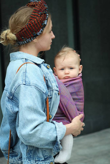 Chusta tkana Yaro Gravity Duo Aqua Grad Orange Violet Tencel