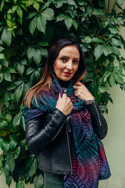 Shawl made of wrap fabric LennyLamb - Peacok's Tail Black Opal