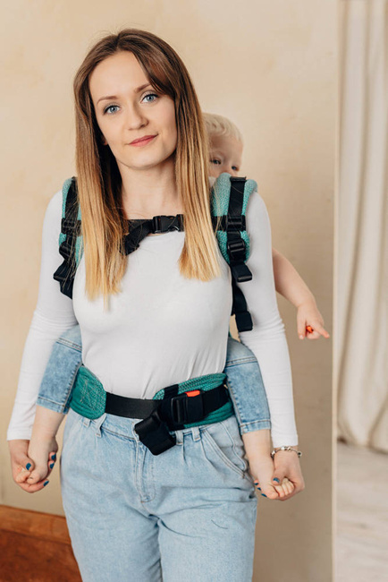 Nosidełko LennyLamb - LennyGo Jodełka Ombre Zieleń