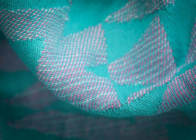 Chusta tkana Yaro Delta Aqua-Green Rose-White Soft Linen Wrap