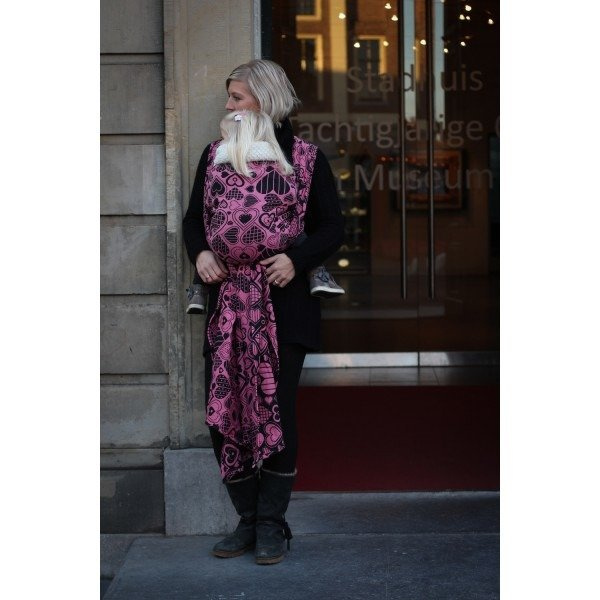 Chusta tkana Yaro Hearts Contra Black Rose Glam