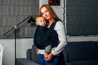 Chusta tkana LennyLamb - Mała Jodełka Czarny Heban