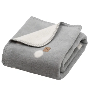 Zaffiro - Bari Cotton Blanket 75x100, grey dots