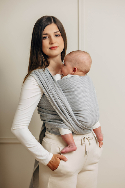 Basic Line Baby Sling Lenny Lamb - Little Herringbone Grey