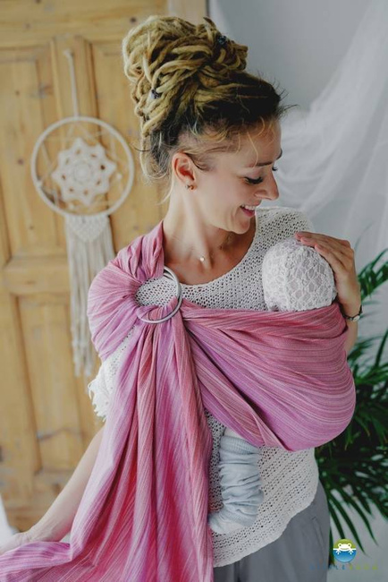 Chusta kółkowa Little Frog - Bambusowy Rubin