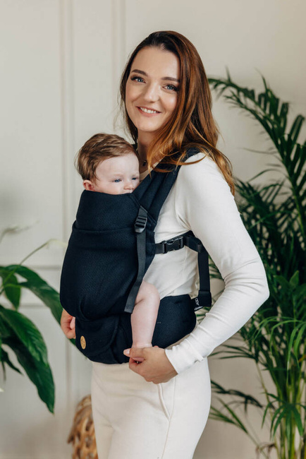 LennyLamb baby carrier - LennyLight - Little Herringbone Ebony Black