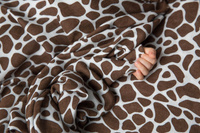 Pieluszka Bambusowa - Żyrafa (Brąz z kremem)