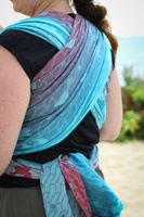 Chusta tkana Yaro Birds Coral Reef Grad Blue Seacell Glam