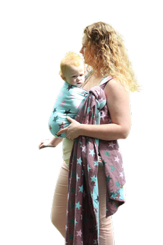 Chusta tkana Yaro Stars Ultra Black Rose Mint