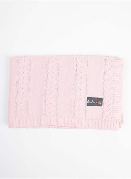 Kinder Hop knitted baby blanket - Pink, 90x65, 100% cotton