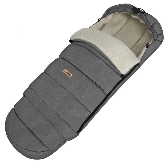 Zaffiro - Scandi iGrow Winter Footmuff with Premium Sheep Wool Grey