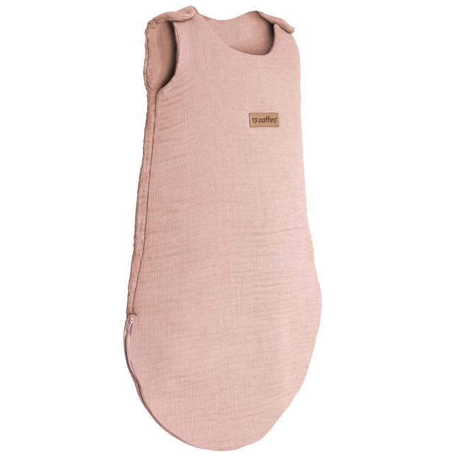 Zaffiro - Zaffiro Full Muslin Sleeping Bag 0.5 TOG 0–6m  - Baby Pink