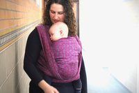 Chusta tkana Yaro Pussycat Duo Fuchsia Violet Turkis Tencel 