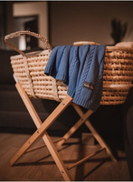 Kinder Hop knitted baby blanket - Blue, 90x65, 100% cotton