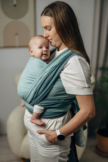 Chusta tkana LennyLamb - Mała Jodełka Baby Mint