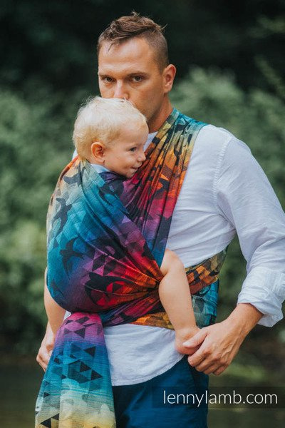 Chusta tkana Lenny Lamb Jaskółki Tęczowe Dark