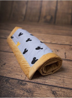 Dwustronny bawełniany kocyk Kinder Hop - Mustard