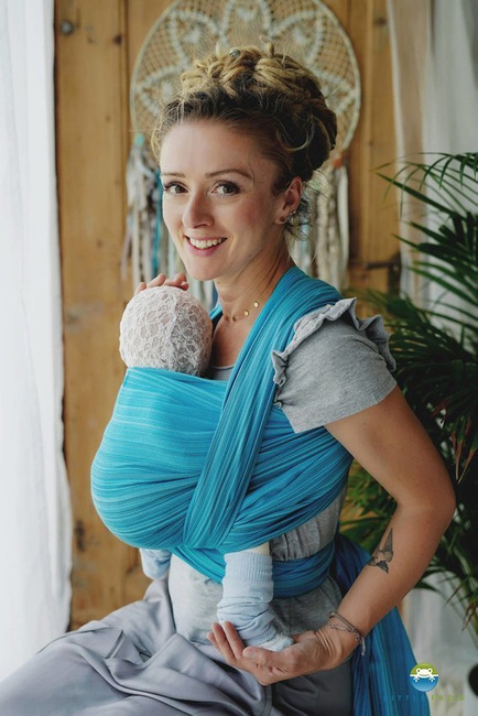 Woven wrap Little Frog - Aquamarina