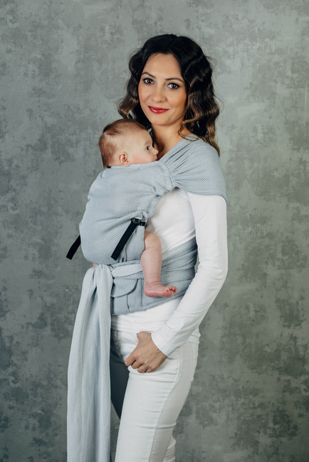 LennyHybrid Half Buckle Carrier - Little Herringbone Grey