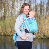 Chusta tkana Yaro Sling - Four Winds Aqua Grad Natural Hemp