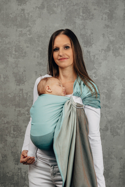 Chusta kółkowa LennyLamb - Mała Jodełka Baby Mint