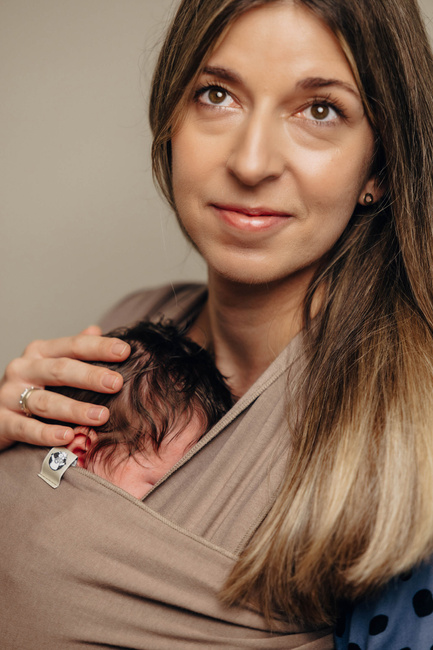 LennyLamb Stretchy/Elastic Baby Sling - Mocha (5m.)