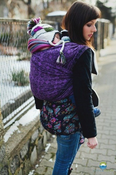 Chusta tkana Little Frog Purple Glow