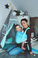 Chusta tkana Little Frog Bambusowy Lazuryt