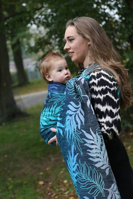 Chusta tkana Yaro Sling - Oasis Duo Aqua Grad Emerald Navy Wool 